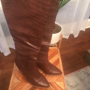 Just Fab Heeled Boots Ropa Cognac